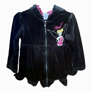 Disney Fairies Pink and Black Velvet Tinkerbell Sweater